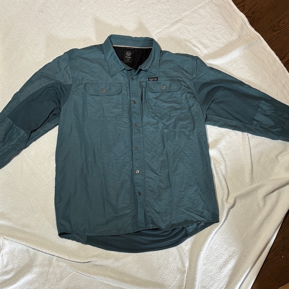 Wrangler Teal Shirt with Black Detail